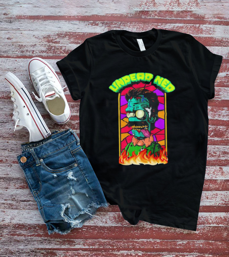 Undead Ned Zombies Flame Cartoon T-Shirt