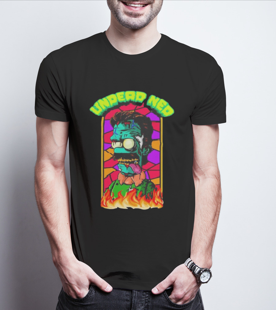 Undead Ned Zombies Flame Cartoon T-Shirt