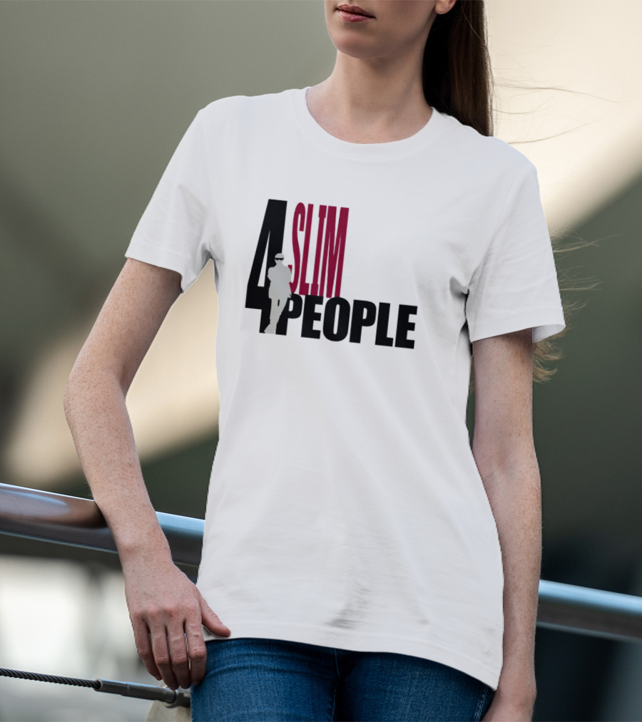 4 Slim People Silhouette With Minimalist T-Shirt