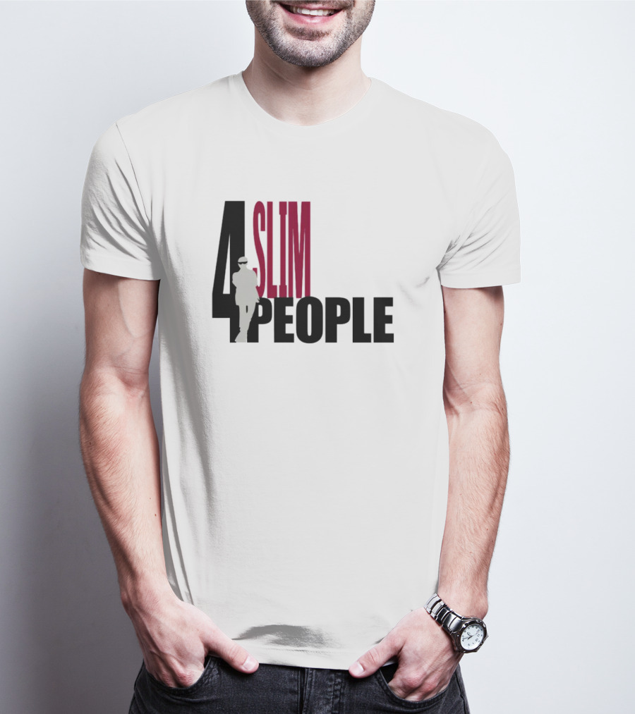 4 Slim People Silhouette With Minimalist T-Shirt