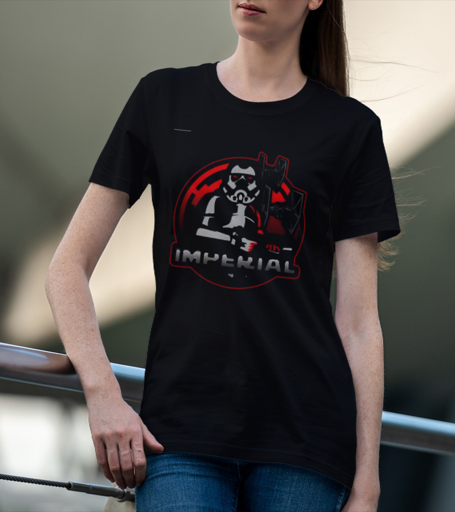 Imperial Gaming Stormtrooper Emblem With Tie Fighter T-Shirt