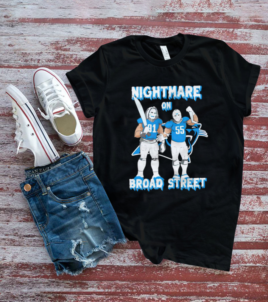 Nightmare On Broad Street 91 55 Carolina Panthers Halloween T-Shirt