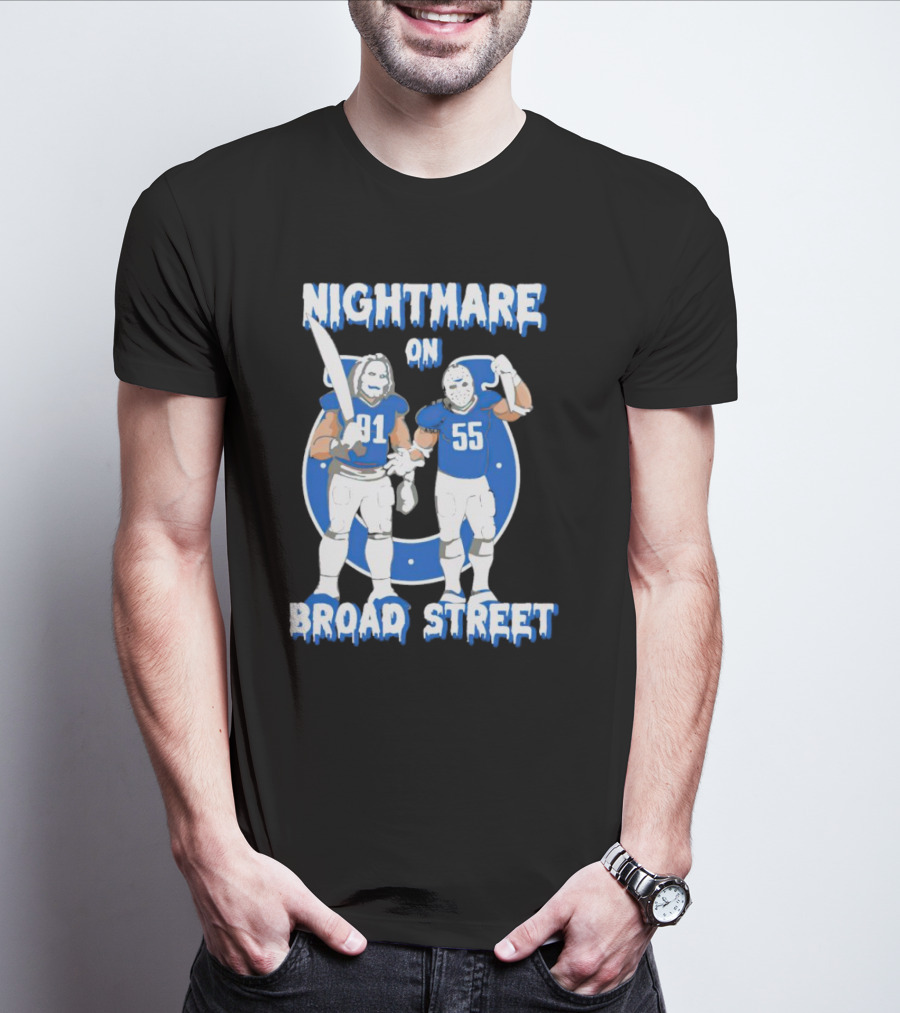 Nightmare On Broad Street Indianapolis Colts 91 55 Jason Voorhees Halloween T-Shirt