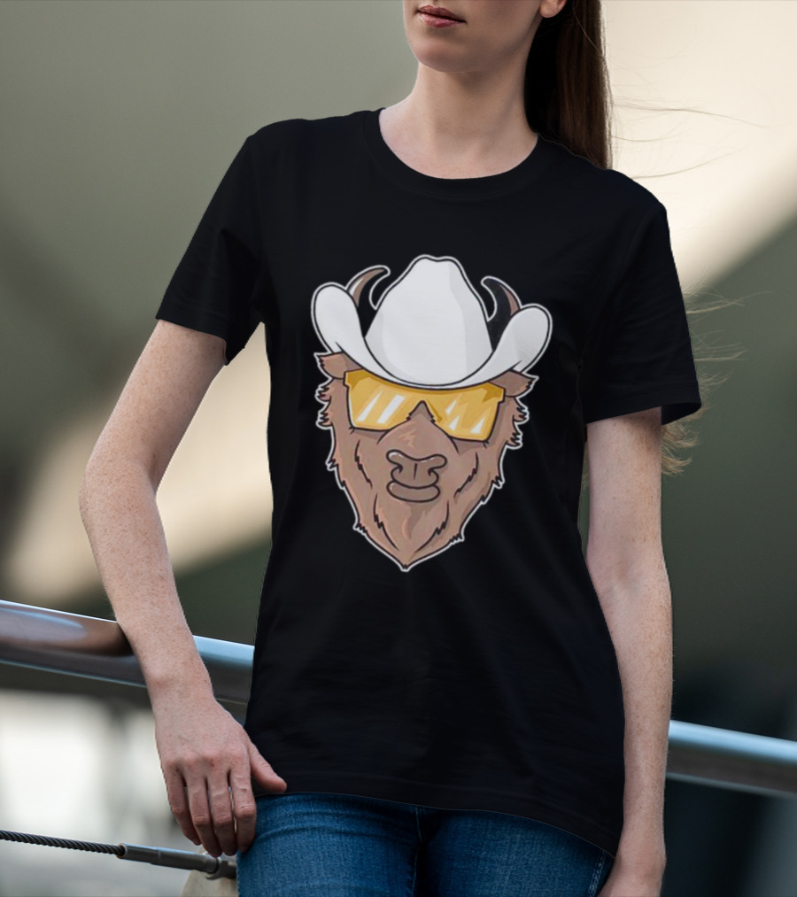 Deion Sanders Colorado Buffaloes Cowboy Hats Sunglasses Buffalo Head T-Shirt
