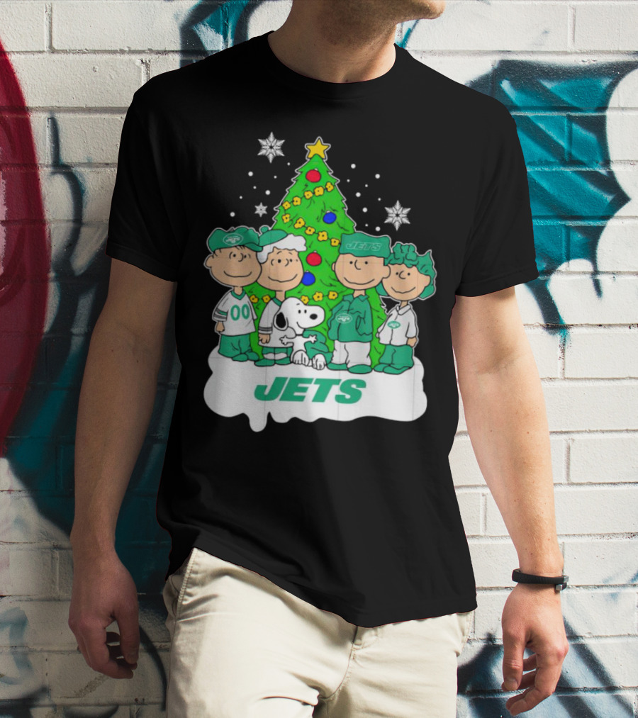 Peanuts Characters Jets Christmas Tree Holiday T-Shirt
