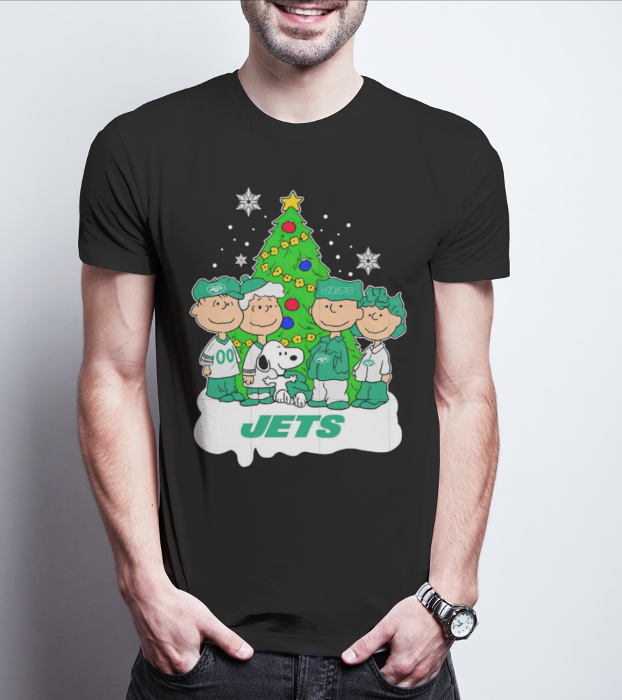 Peanuts Characters Jets Christmas Tree Holiday T-Shirt