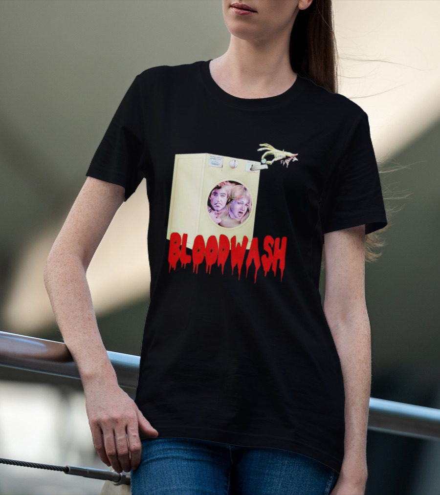 Bloodwash Haunted Laundromat Horror Washer Creature T-Shirt