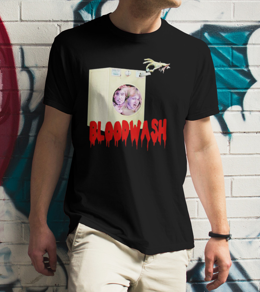 Bloodwash Haunted Laundromat Horror Washer Creature T-Shirt