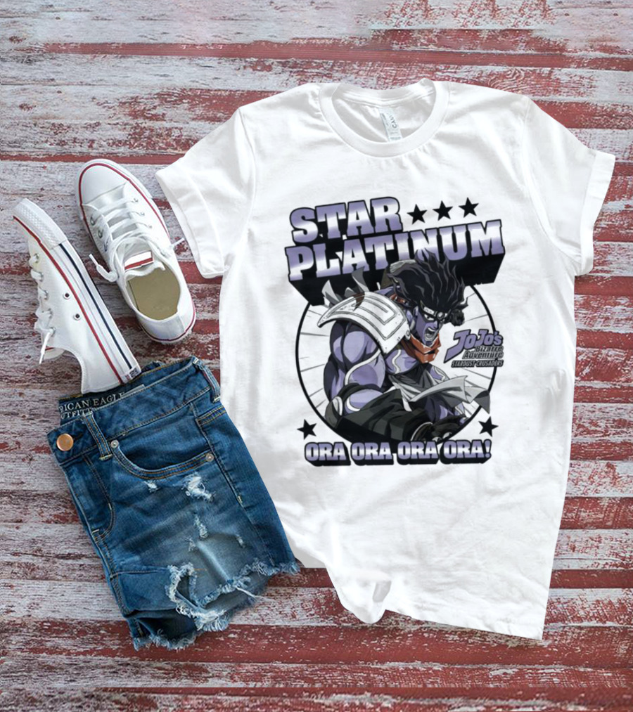 Star Platinum JoJo's Bizarre Adventure Ora Ora Ora Circle T-Shirt