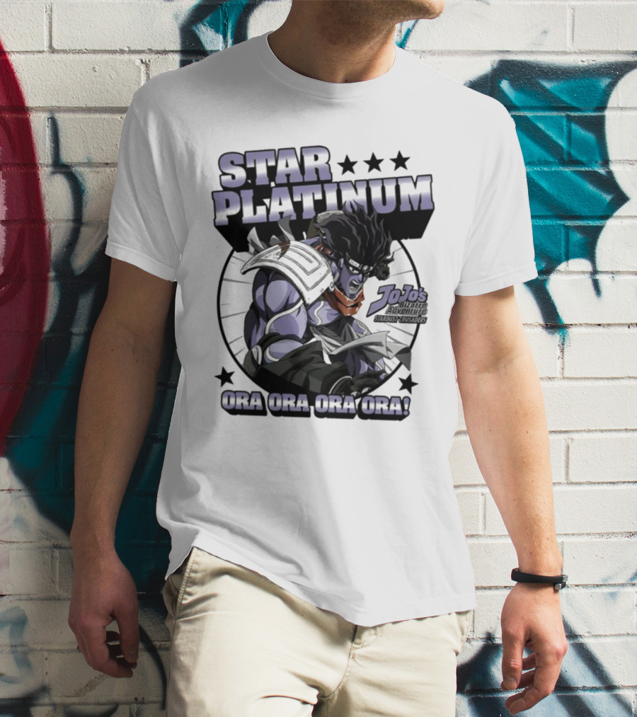 Star Platinum JoJo's Bizarre Adventure Ora Ora Ora Circle T-Shirt