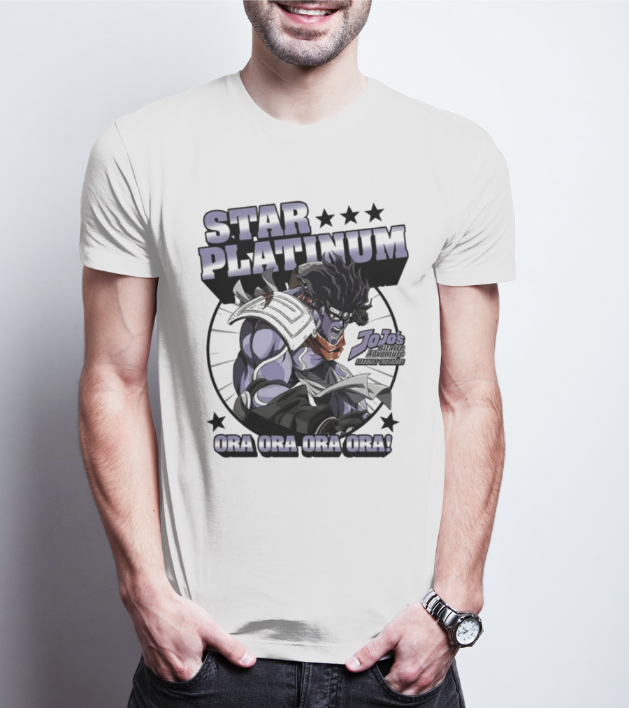 Star Platinum JoJo's Bizarre Adventure Ora Ora Ora Circle T-Shirt