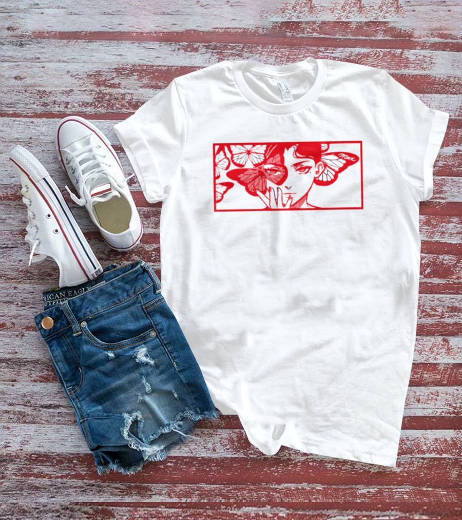 Max Butterflies Red Fan T-Shirt
