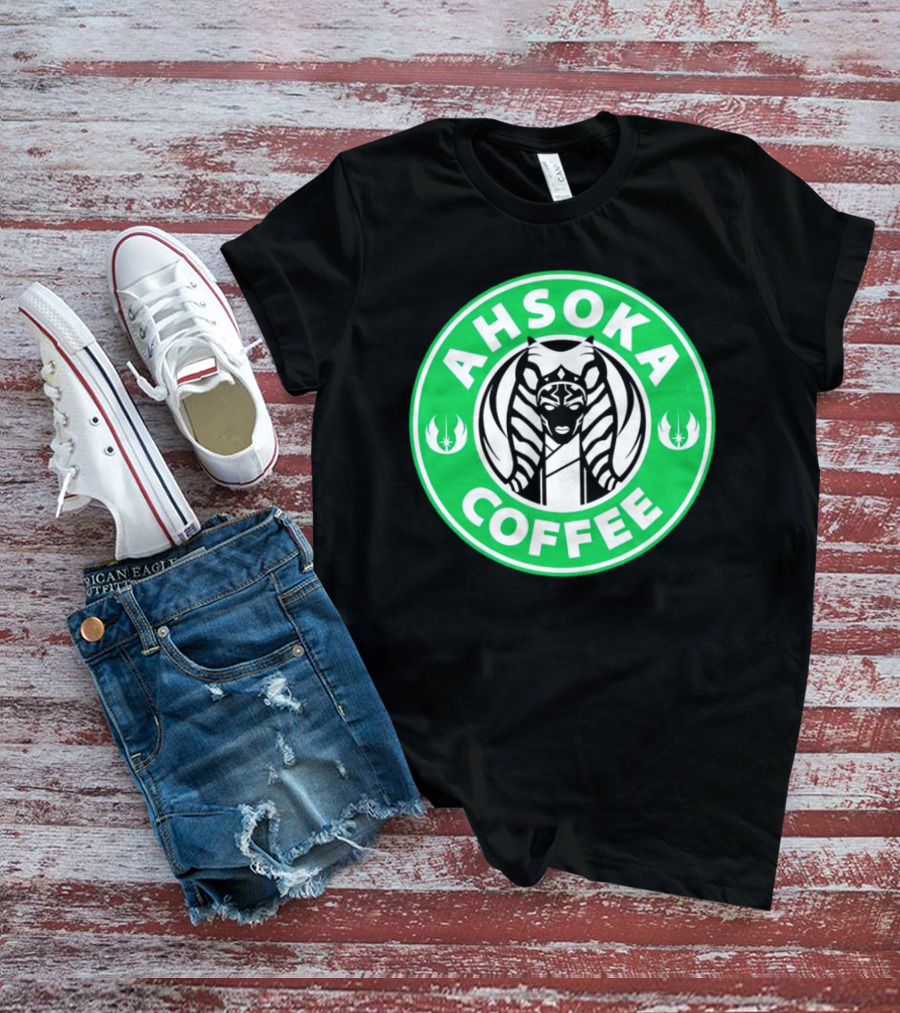 Ahsoka Coffee Star Wars Parody Logo Jedi Symbols T-Shirt