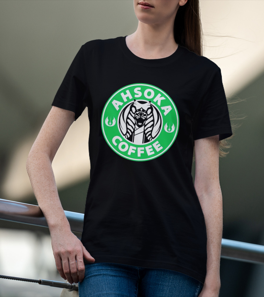 Ahsoka Coffee Star Wars Parody Logo Jedi Symbols T-Shirt