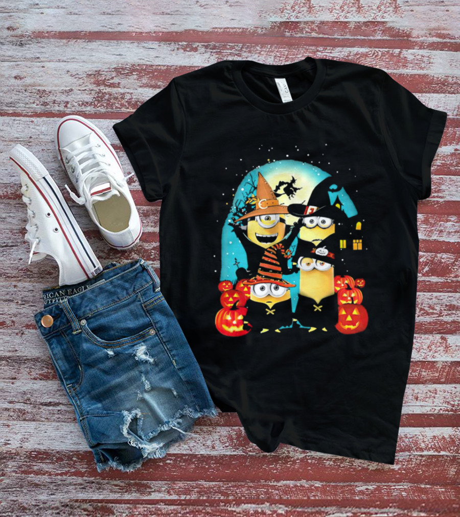 Minions Halloween Night Pumpkin Witch Costumes T-Shirt