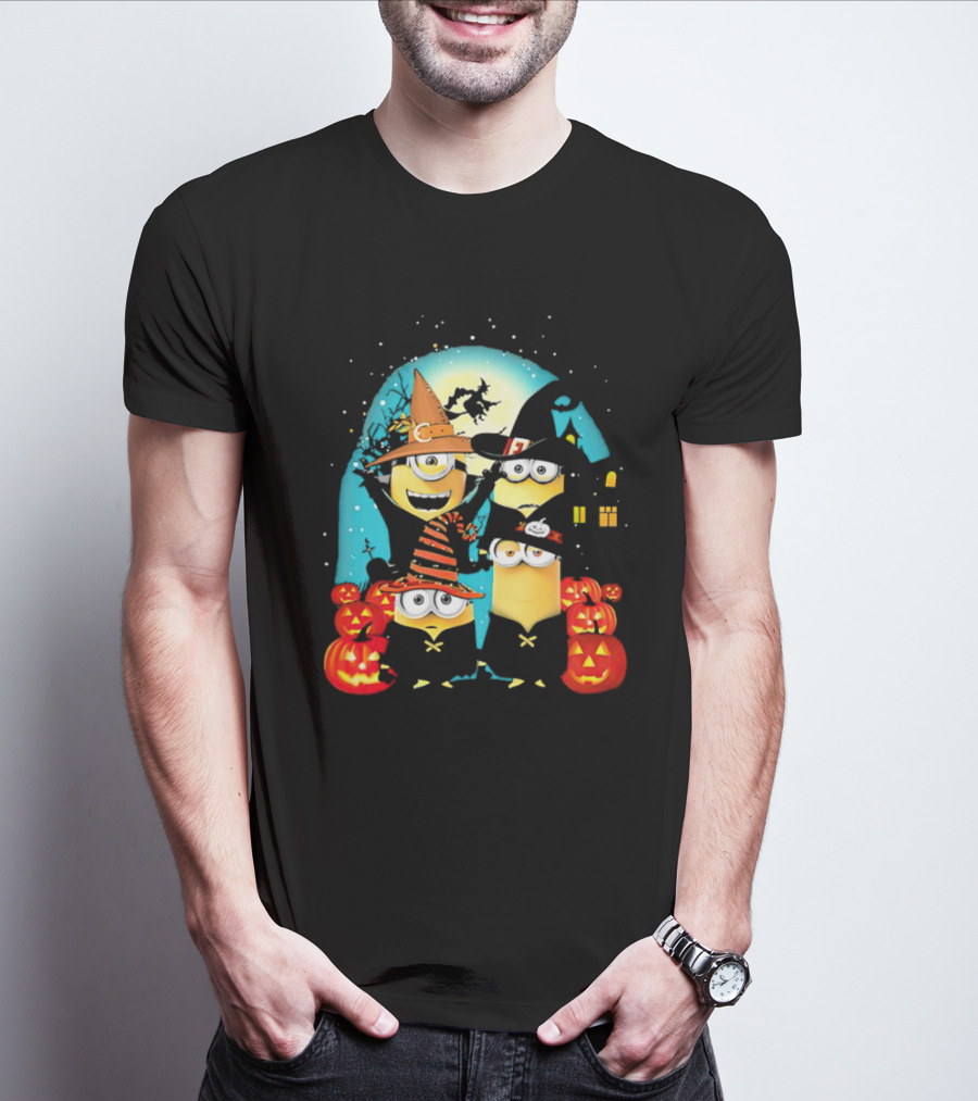 Minions Halloween Night Pumpkin Witch Costumes T-Shirt