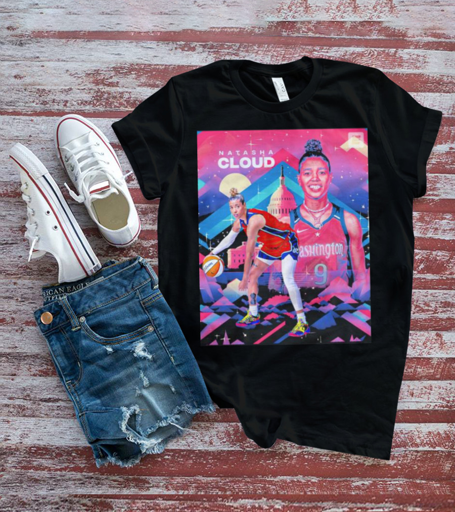Natasha Cloud Washington Mystics Basketball 9 Capital Skyline T-Shirt