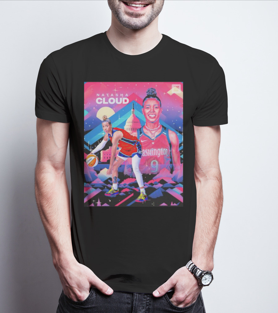 Natasha Cloud Washington Mystics Basketball 9 Capital Skyline T-Shirt