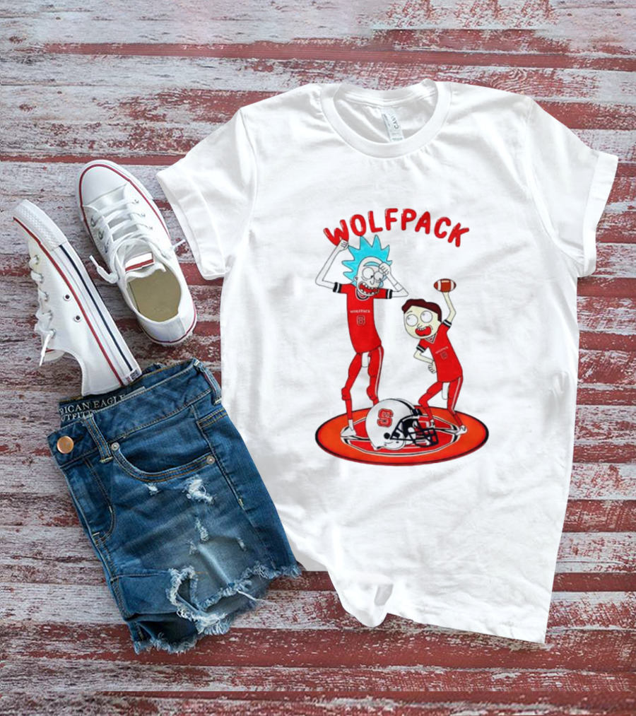 NC State Wolfpack Rick And Morty Football Dance Party T-Shirt