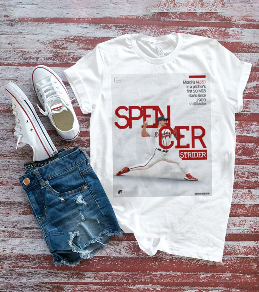 Spencer Strider Atlanta Braves Most Ks 435 In First 50 MLB Starts Since 1900 T-Shirt