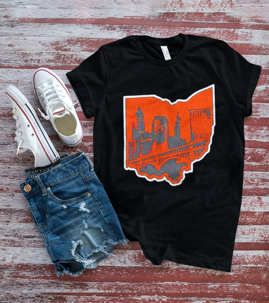 Where I’m From Cleveland State Skyline In Ohio Shape T-Shirt