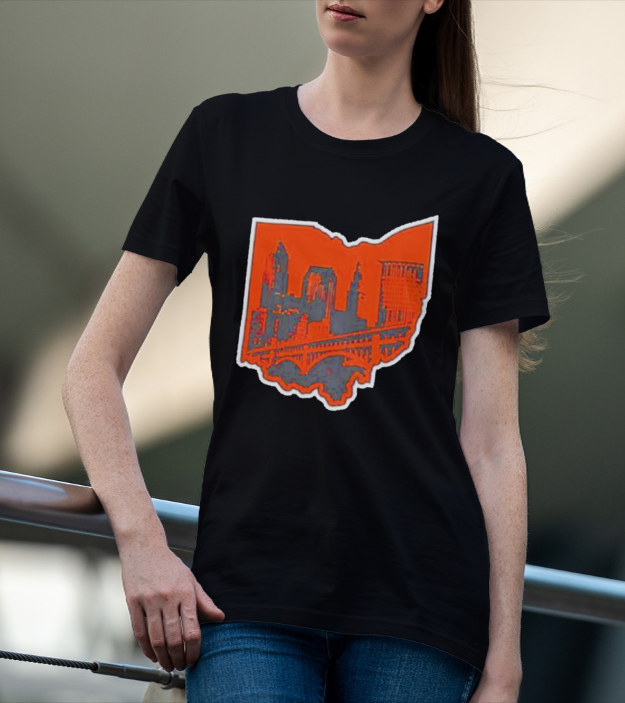 Where I’m From Cleveland State Skyline In Ohio Shape T-Shirt