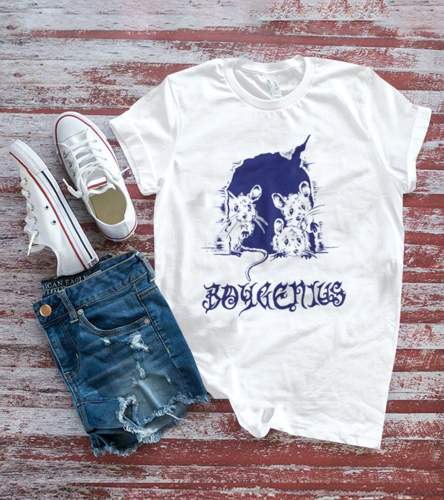 Boygenius Blue Mice Trio Dark Gothic Font T-Shirt