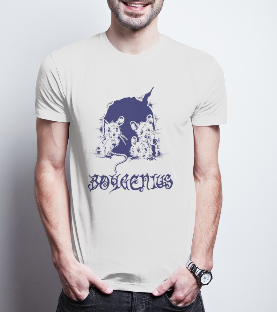Boygenius Blue Mice Trio Dark Gothic Font T-Shirt