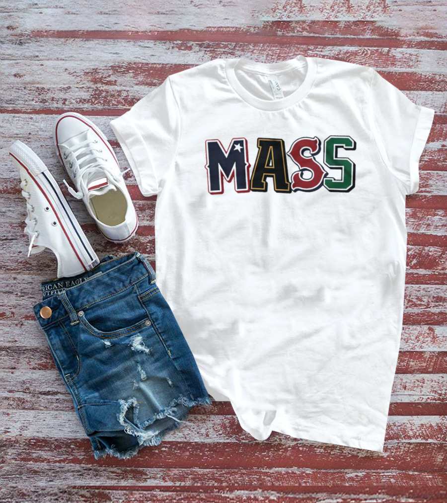 Mass Letter Logo In Multiple Colors T-Shirt