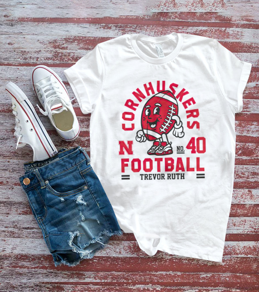 Cornhuskers Nebraska Football Trevor Ruth 40 T-Shirt
