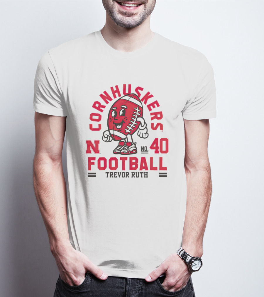 Cornhuskers Nebraska Football Trevor Ruth 40 T-Shirt