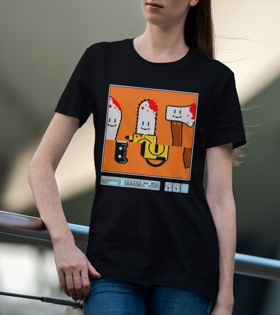 Roulette Halloween Retro Pixel Art Horror Icons T-Shirt