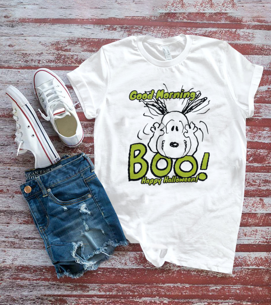 Good Morning Boo Happy Halloween Snoopy T-Shirt