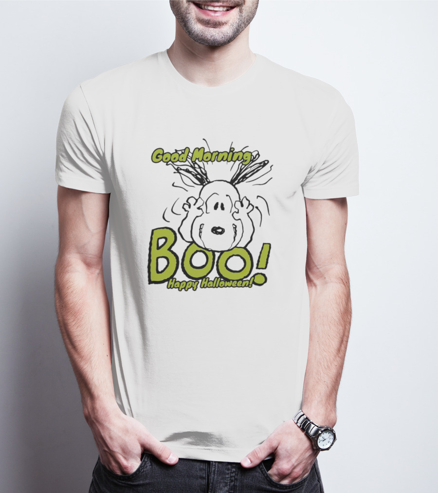 Good Morning Boo Happy Halloween Snoopy T-Shirt