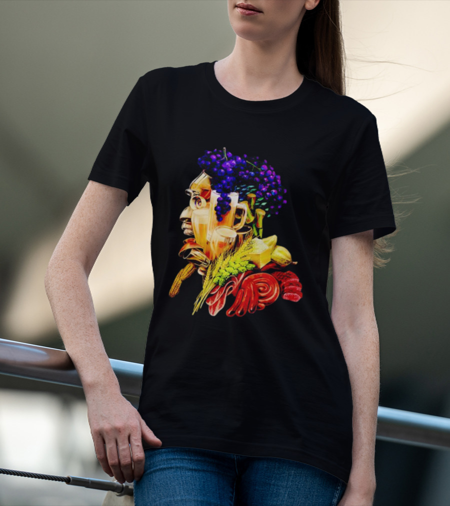 Toru Yano Damashie Baroque Food Face With Grapes And Wheat T-Shirt