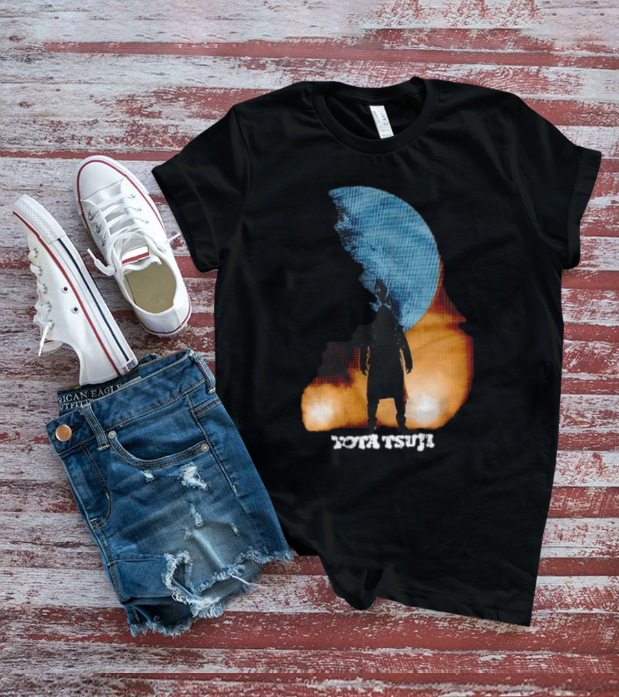 Yota Tsuji Moonrise Silhouette Against Orange And Blue Sky T-Shirt