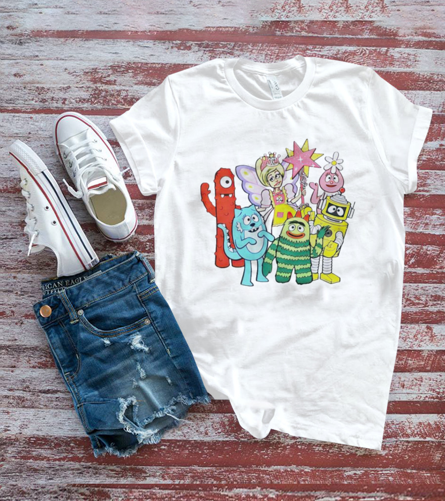 Amy Sedaris Princess Fairy With Yo Gabba Gabba Characters T-Shirt
