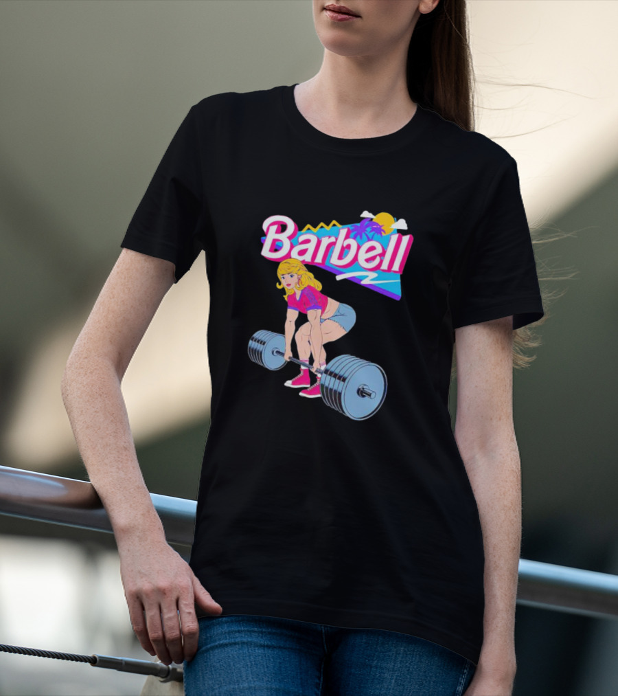 Barbie Barbell Gymer Retro Fitness T-Shirt