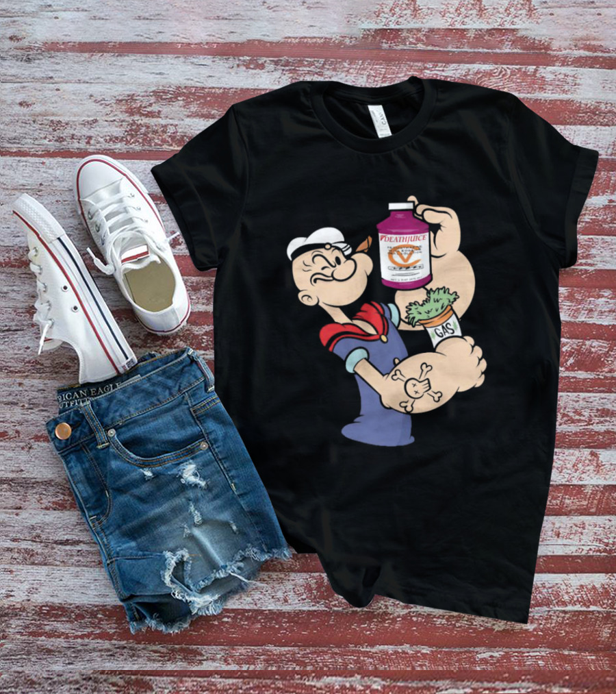 Popeye Death Juice Gas Spinach Tattoo T-Shirt