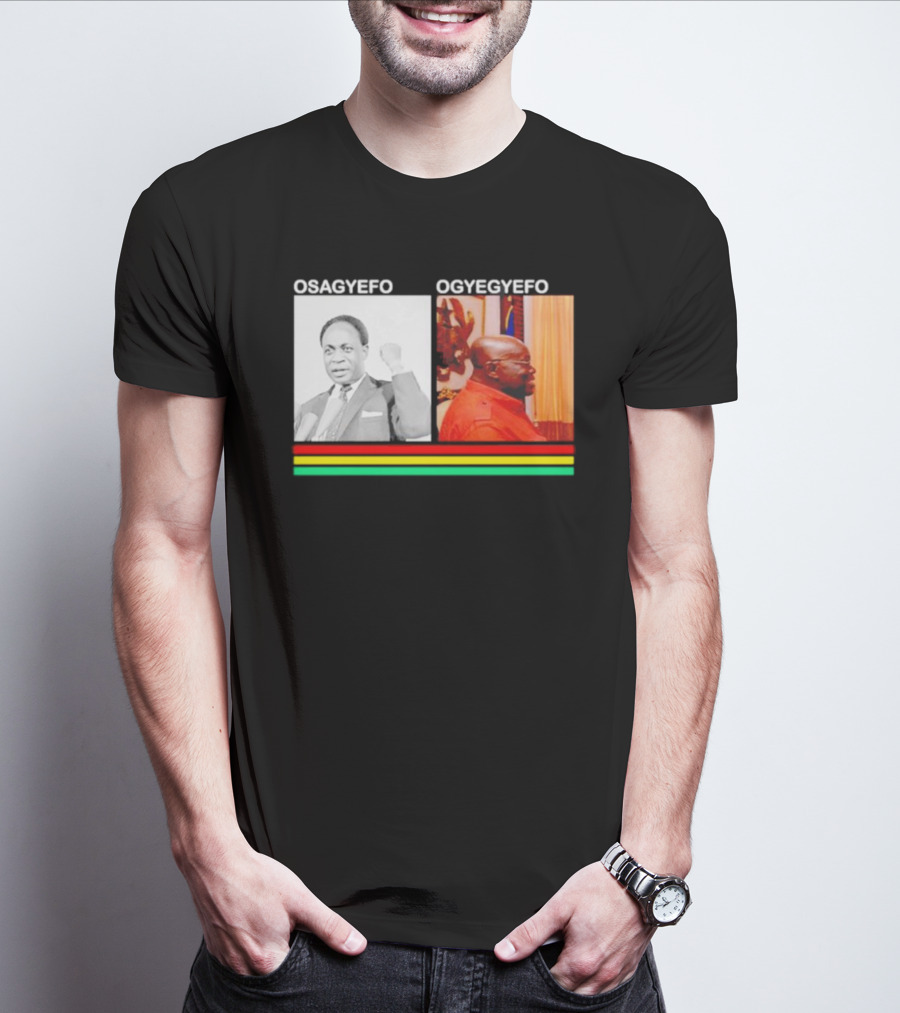 Osagyefo Ogyegyefo With Red Yellow Green Stripes T-Shirt