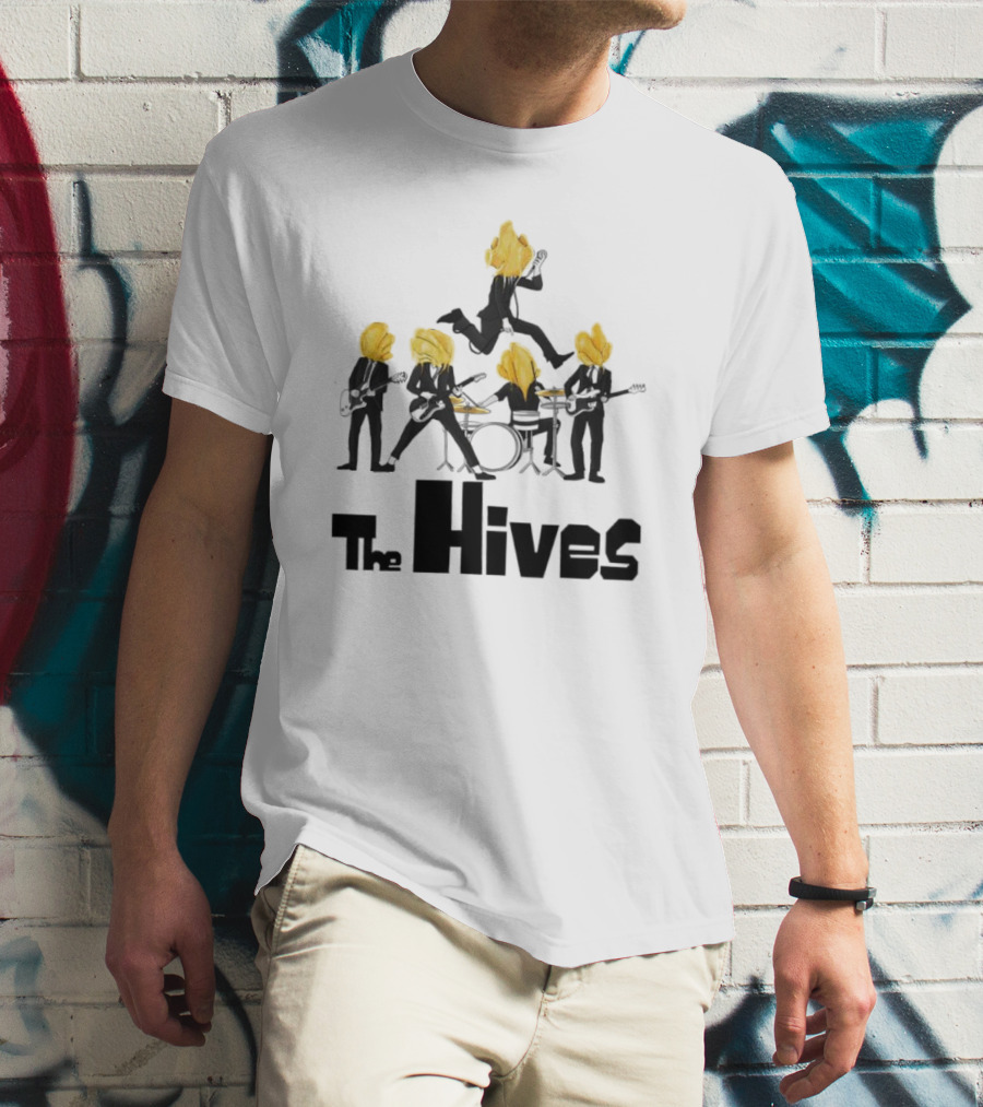 The Hives Band Silhouette With Yellow Heads T-Shirt