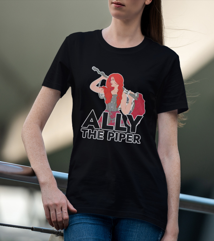 Ally The Piper Scottish Bagpipe Musician Redhead T-Shirt
