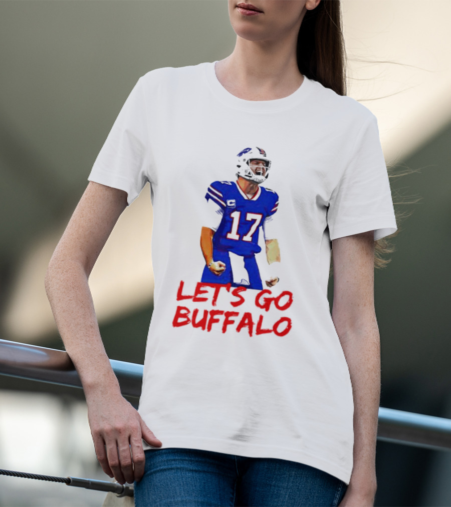 Let's Go Buffalo 17 Josh Allen Buffalo Bills T-Shirt