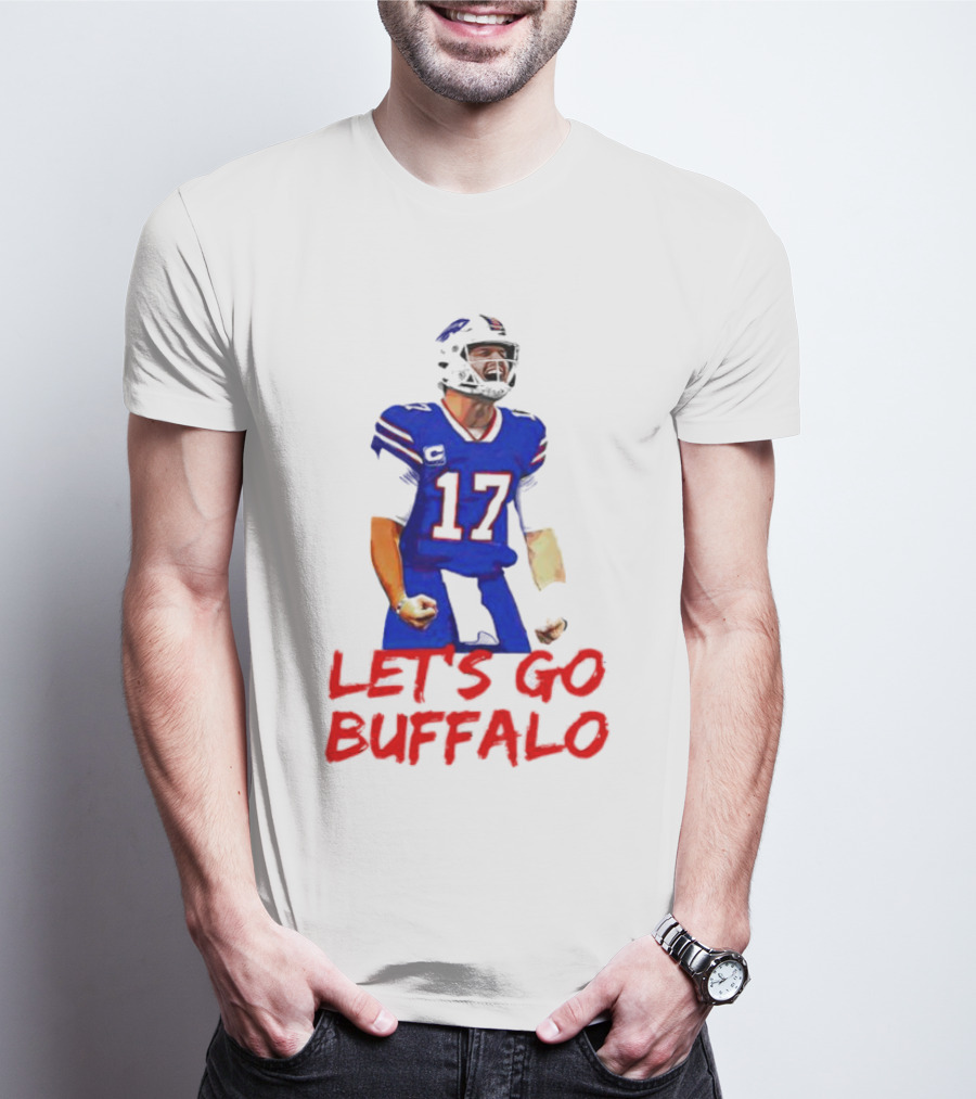 Let's Go Buffalo 17 Josh Allen Buffalo Bills T-Shirt