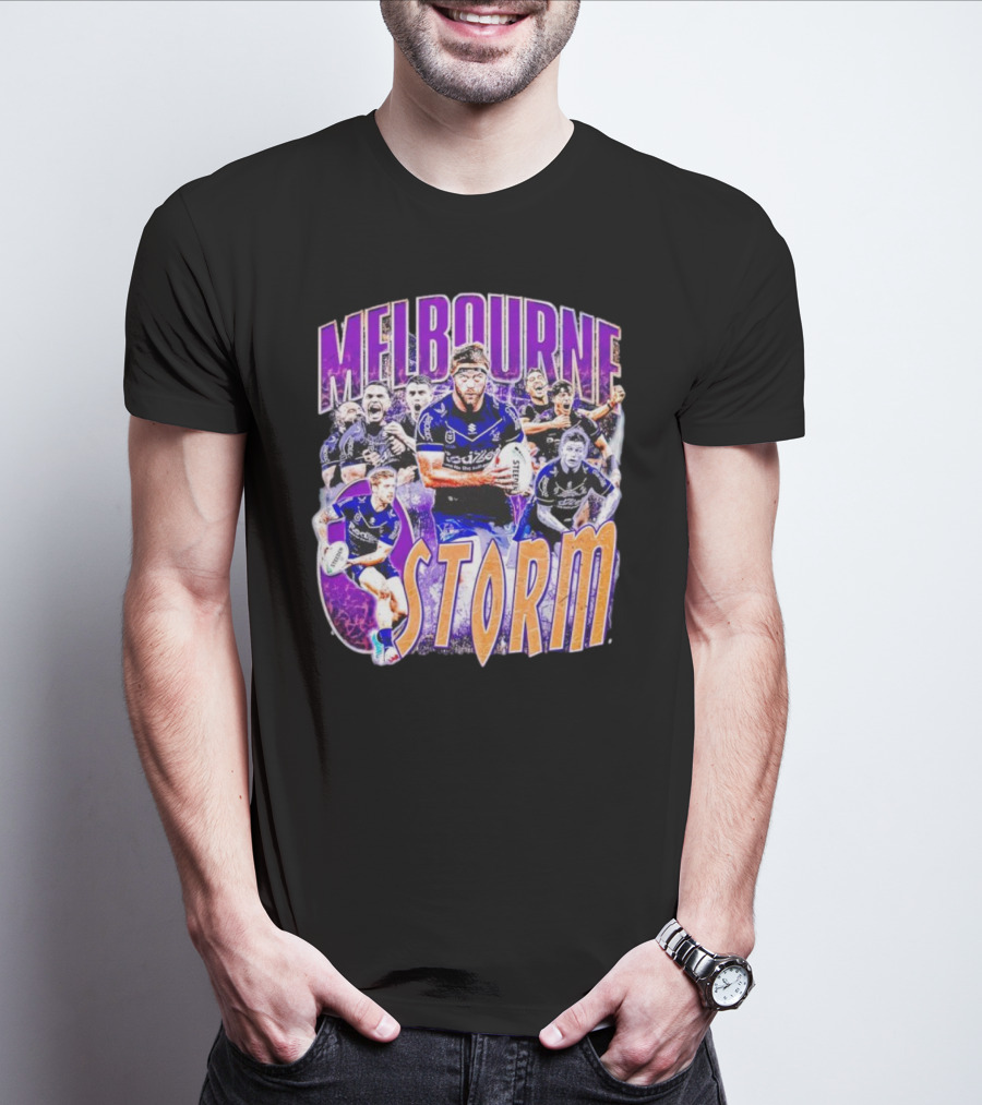 MELBOURNE STORM NRL TEAM ACTION COLLAGE T-Shirt