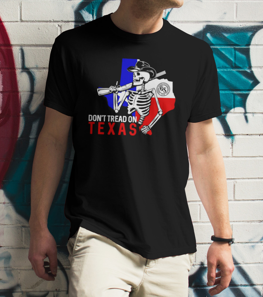 Don't Tread On Texas Skeleton Cowboy State Guard Seal T-Shirt