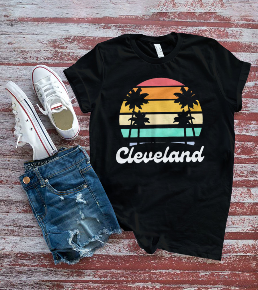 Cleveland Vintage Sunset With Palm Trees T-Shirt
