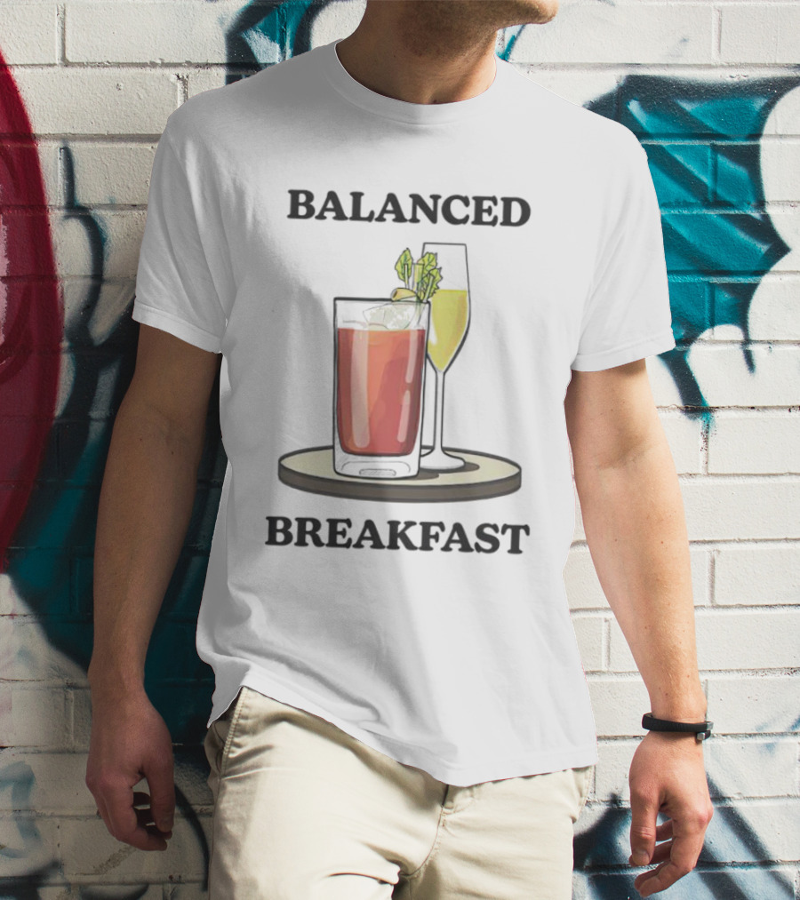 Balanced Breakfast Bloody Mary Mimosa Combination T-Shirt