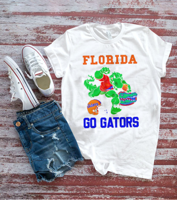 Florida Gators Go Gators Football Alligator With Gators Helmet T-Shirt