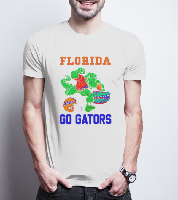 Florida Gators Go Gators Football Alligator With Gators Helmet T-Shirt